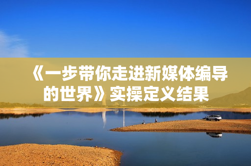《一步带你走进新媒体编导的世界》实操定义结果