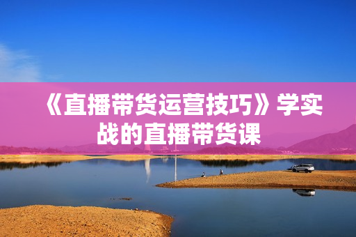 《直播带货运营技巧》学实战的直播带货课