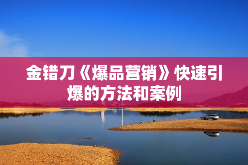 金错刀《爆品营销》快速引爆的方法和案例