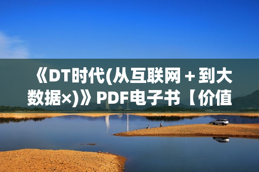 《DT时代(从互联网＋到大数据×)》PDF电子书【价值59元】无水印版