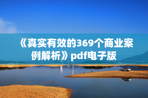《真实有效的369个商业案例解析》pdf电子版