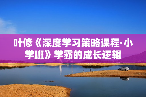 叶修《深度学习策略课程·小学班》学霸的成长逻辑