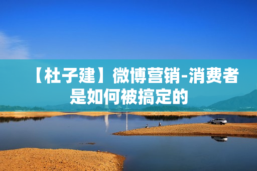 【杜子建】微博营销-消费者是如何被搞定的