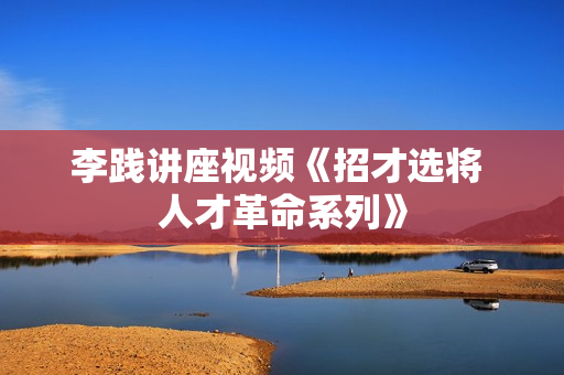 李践讲座视频《招才选将 人才革命系列》