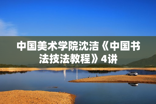 中国美术学院沈洁《中国书法技法教程》4讲