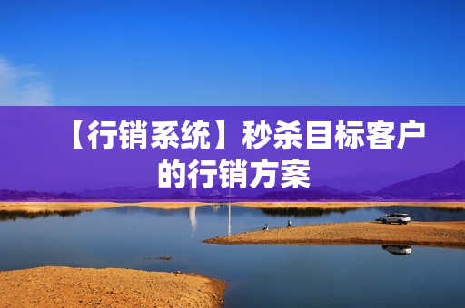 【行销系统】秒杀目标客户的行销方案