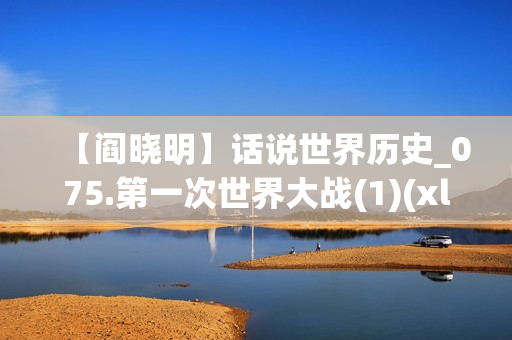 【阎晓明】话说世界历史_075.第一次世界大战(1)(xl)