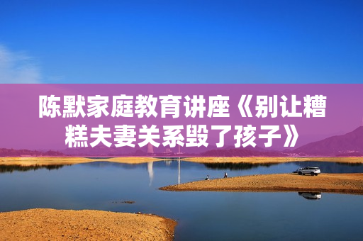 陈默家庭教育讲座《别让糟糕夫妻关系毁了孩子》