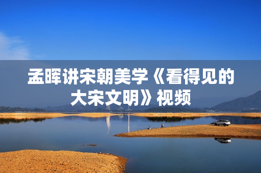 孟晖讲宋朝美学《看得见的大宋文明》视频
