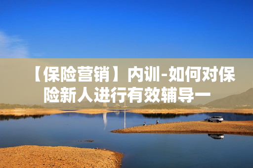 【保险营销】内训-如何对保险新人进行有效辅导一