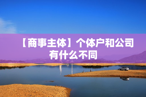 【商事主体】个体户和公司有什么不同