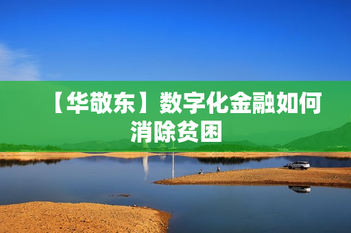 【华敬东】数字化金融如何消除贫困