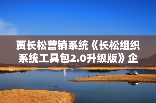 贾长松营销系统《长松组织系统工具包2.0升级版》企业管理培训课程+8本讲义电子书