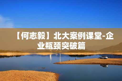 【何志毅】北大案例课堂-企业瓶颈突破篇