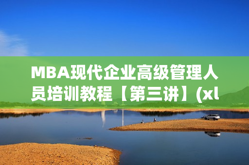 MBA现代企业高级管理人员培训教程【第三讲】(xl)