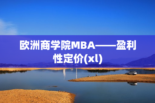 欧洲商学院MBA——盈利性定价(xl)