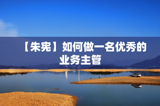【朱宪】如何做一名优秀的业务主管