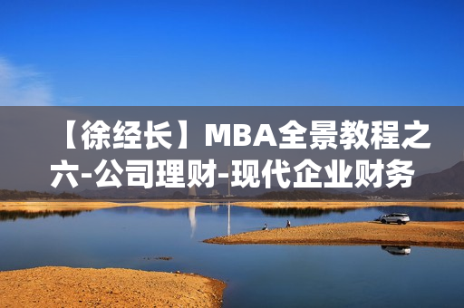 【徐经长】MBA全景教程之六-公司理财-现代企业财务管理系统