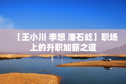 【王小川 李想 潘石屹】职场上的升职加薪之道