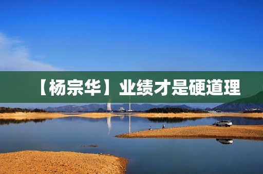 【杨宗华】业绩才是硬道理