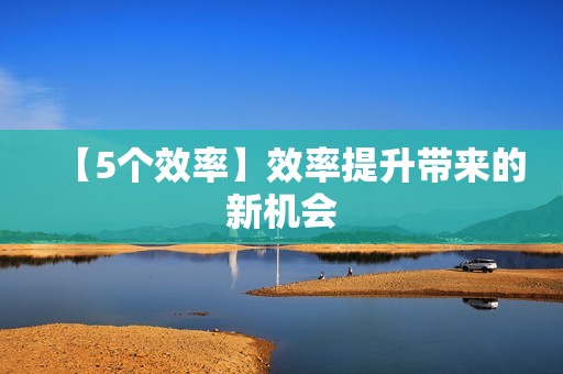 【5个效率】效率提升带来的新机会