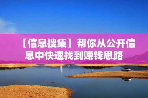 【信息搜集】帮你从公开信息中快速找到赚钱思路