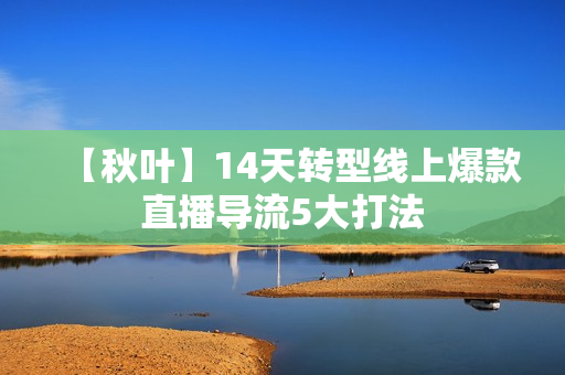 【秋叶】14天转型线上爆款直播导流5大打法