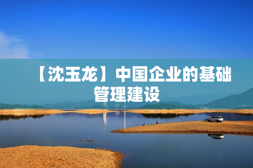 【沈玉龙】中国企业的基础管理建设