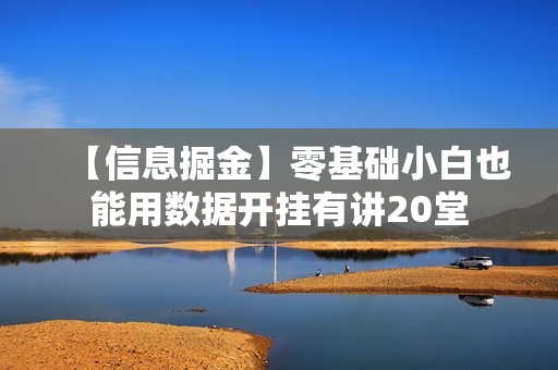 【信息掘金】零基础小白也能用数据开挂有讲20堂