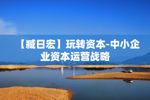 【臧日宏】玩转资本-中小企业资本运营战略