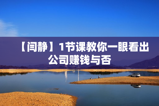 【闫静】1节课教你一眼看出公司赚钱与否