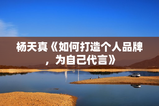 杨天真《如何打造个人品牌，为自己代言》