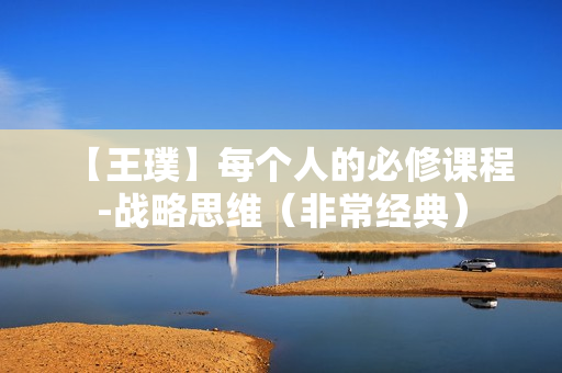 【王璞】每个人的必修课程-战略思维（非常经典）