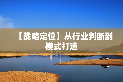 【战略定位】从行业判断到模式打造