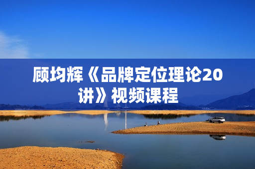 顾均辉《品牌定位理论20讲》视频课程
