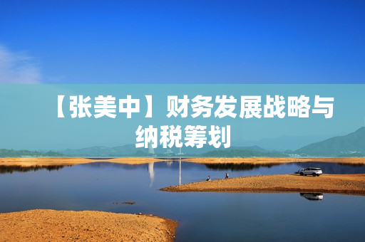 【张美中】财务发展战略与纳税筹划