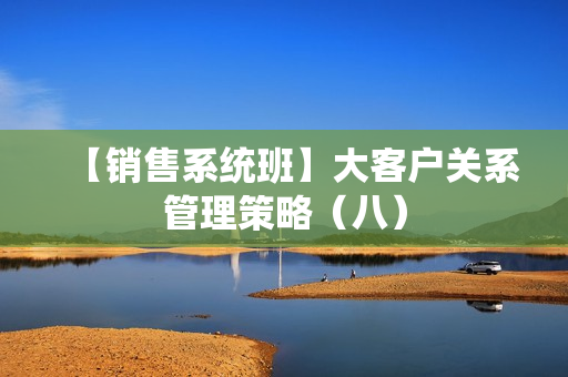 【销售系统班】大客户关系管理策略（八）