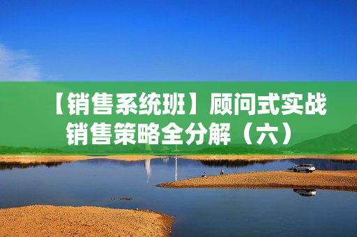 【销售系统班】顾问式实战销售策略全分解（六）