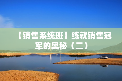 【销售系统班】练就销售冠军的奥秘（二）