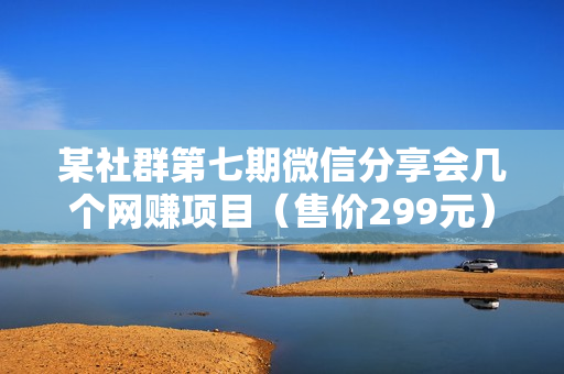 某社群第七期微信分享会几个网赚项目（售价299元）