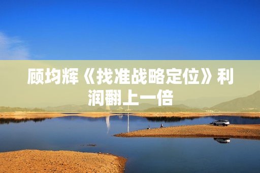 顾均辉《找准战略定位》利润翻上一倍