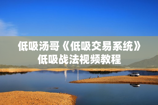 低吸汤哥《低吸交易系统》低吸战法视频教程