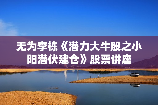 无为李栋《潜力大牛股之小阳潜伏建仓》股票讲座