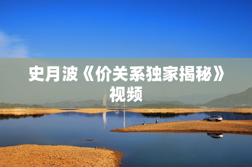 史月波《价关系独家揭秘》视频