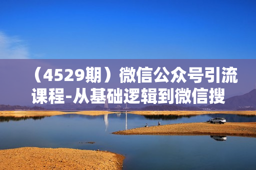 （4529期）微信公众号引流课程-从基础逻辑到微信搜一搜优化排名，从被动引流到实战变现