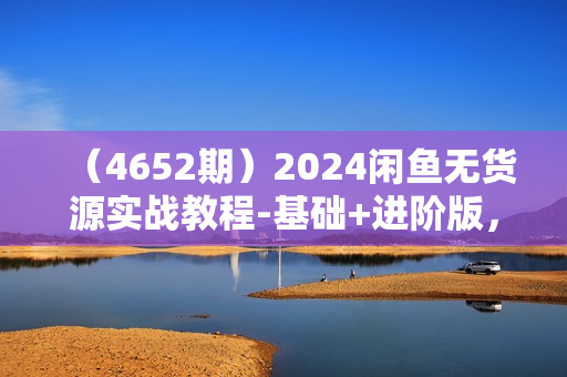 （4652期）2024闲鱼无货源实战教程-基础+进阶版，离变现最近的电商项目