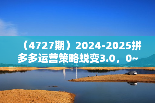 （4727期）2024-2025拼多多运营策略蜕变3.0，0~1完美蜕变，解决信息焦虑