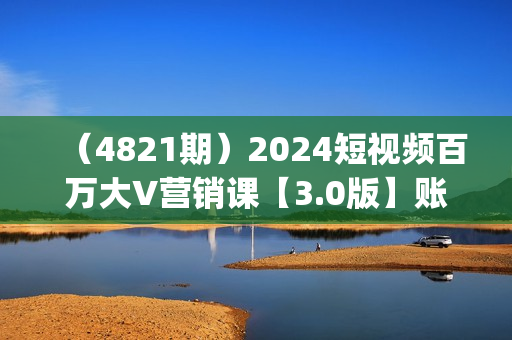 （4821期）2024短视频百万大V营销课【3.0版】账号体系+内容体系+运营体系(24节)