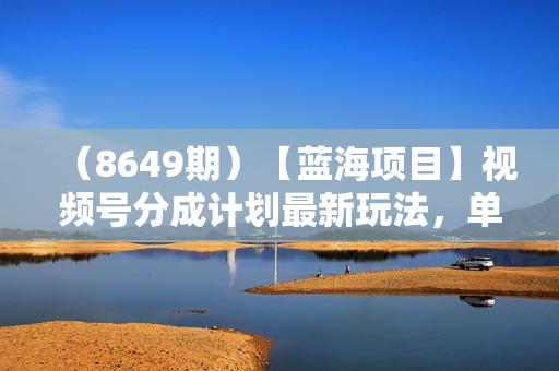 （8649期）【蓝海项目】视频号分成计划最新玩法，单天收益8000+，附玩法教程