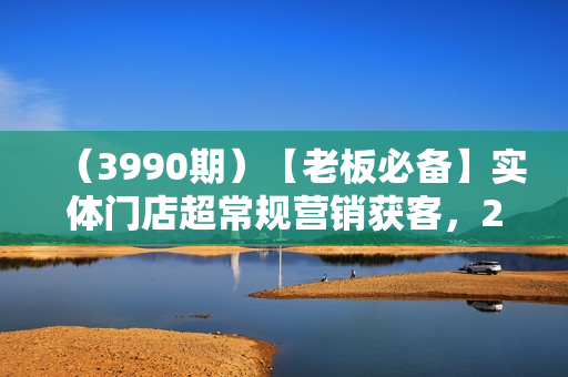 （3990期）【老板必备】实体门店超常规营销获客，218套实体店落地方案解析